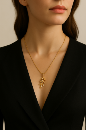 Golden Leaf Whisper Necklace 🍃✨