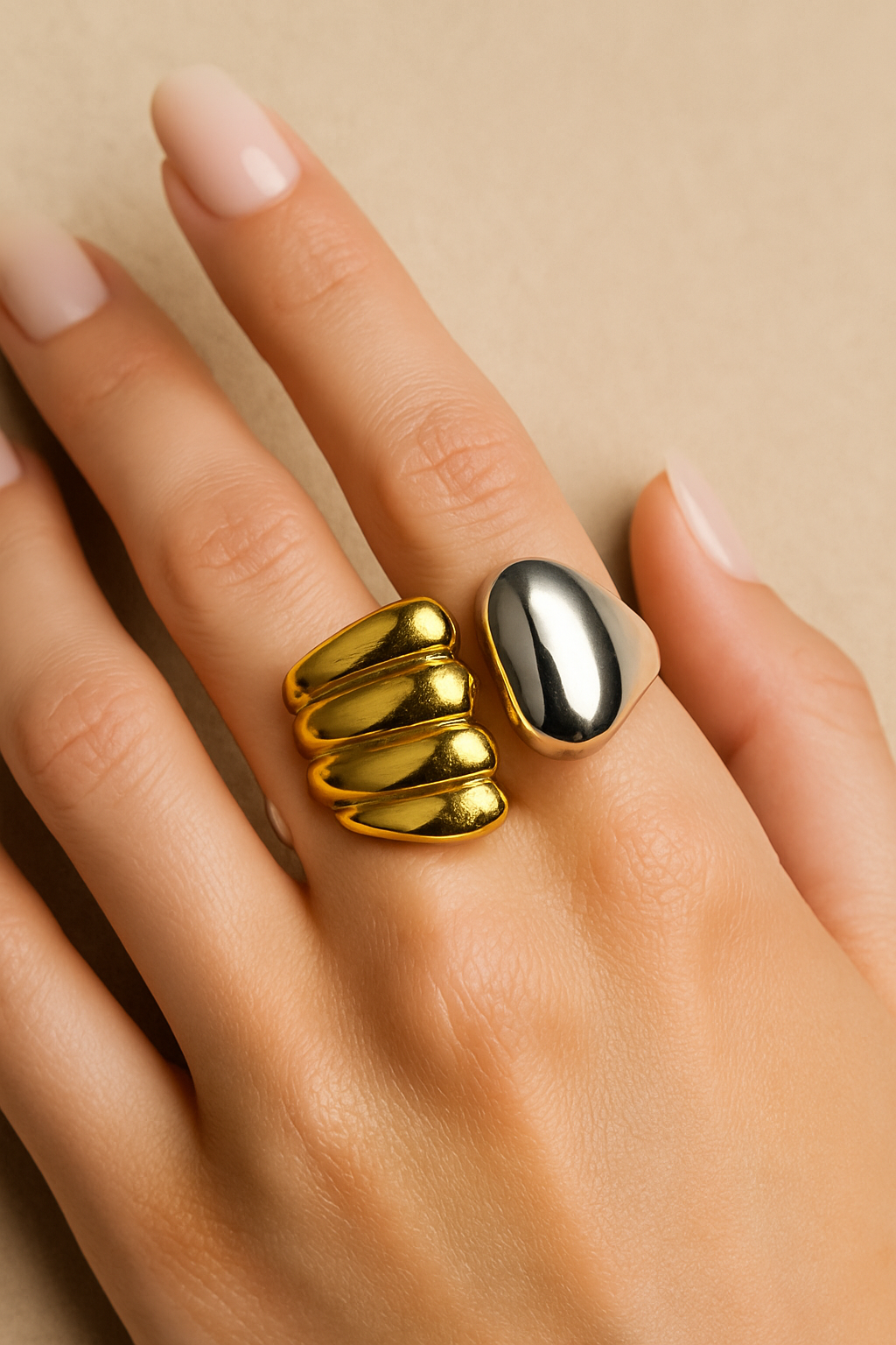 Dual Tone Wave Adjustable Ring