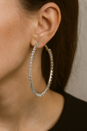 Dazzle Line Hoop Earrings