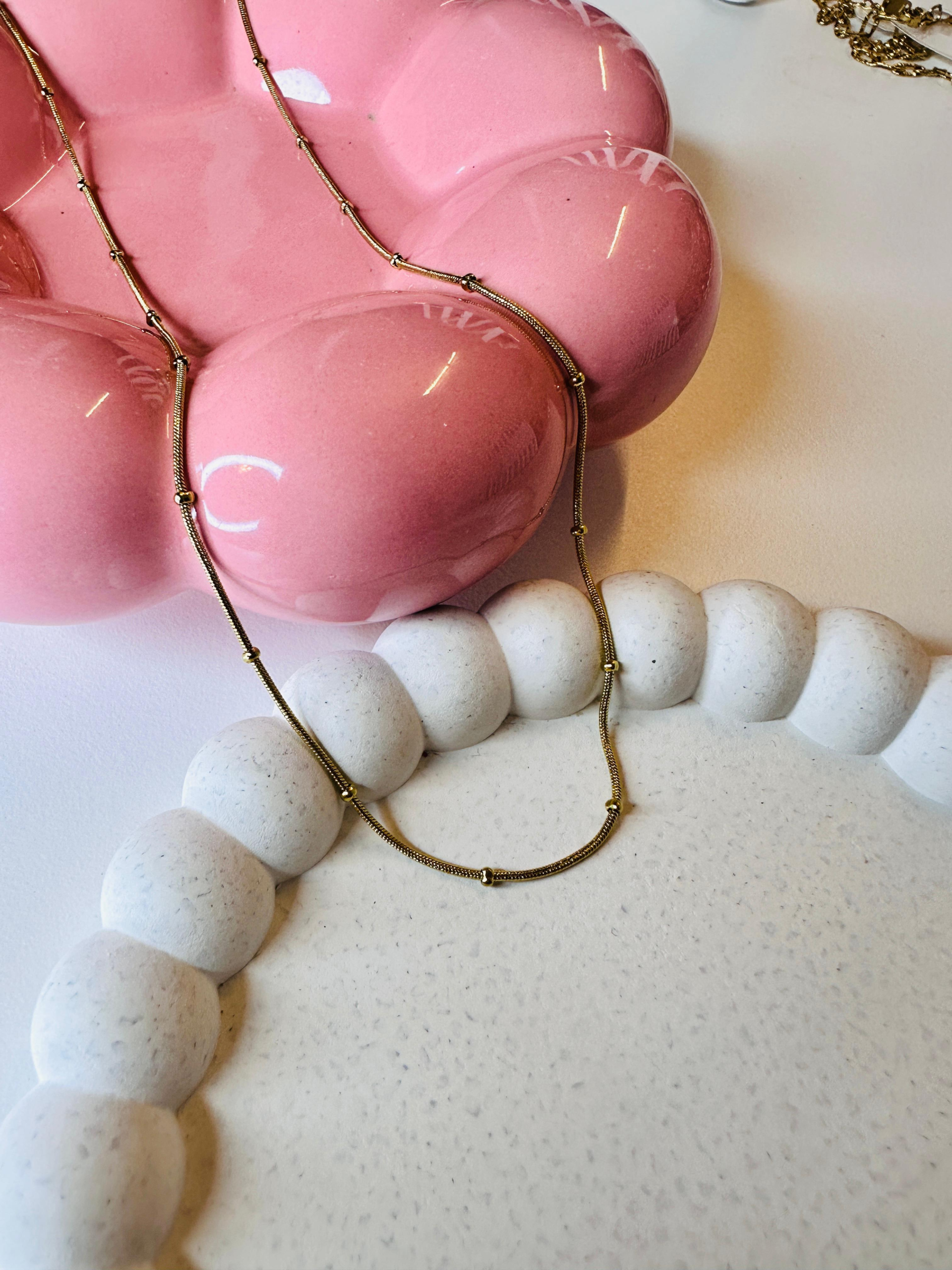 Sleek Bead Snake Chain Necklace