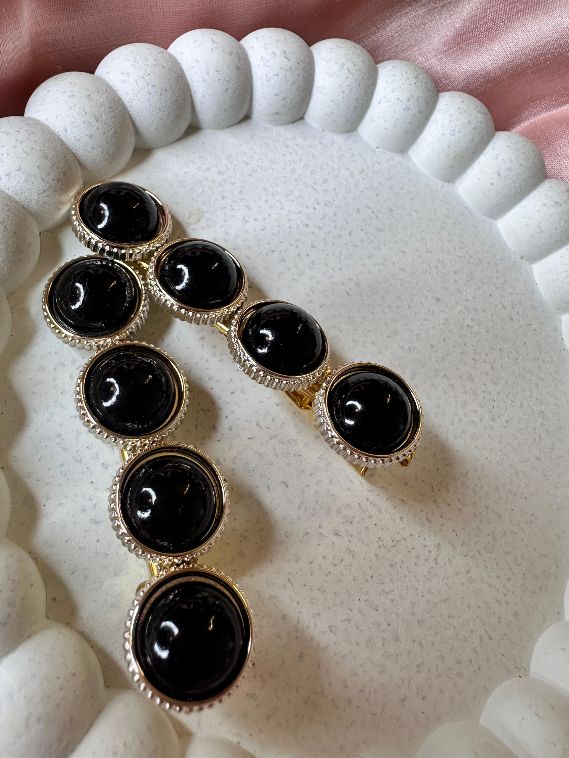 Ebony Luxe Hair Barrettes