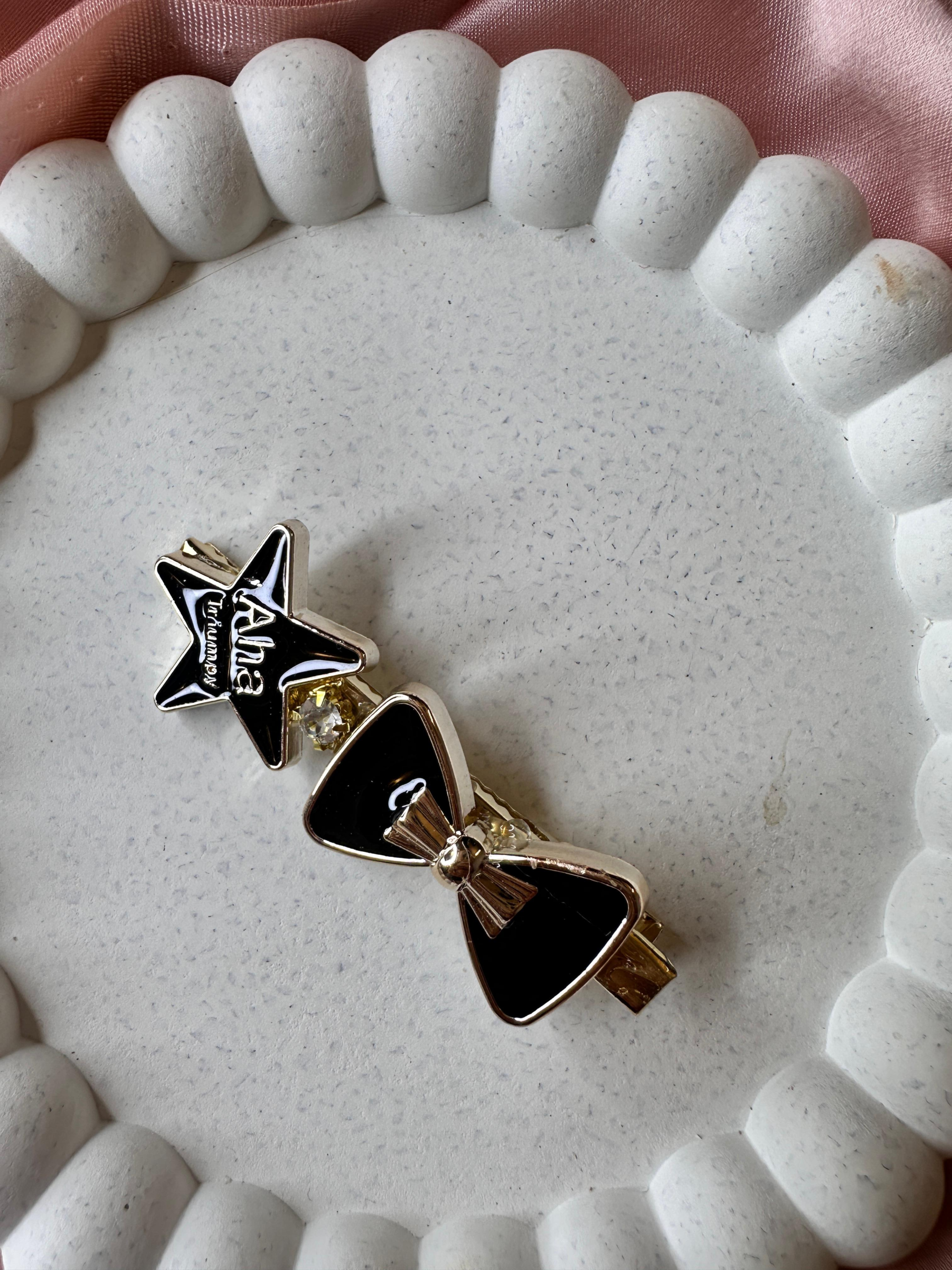 Starlit Bow Hair Barrette