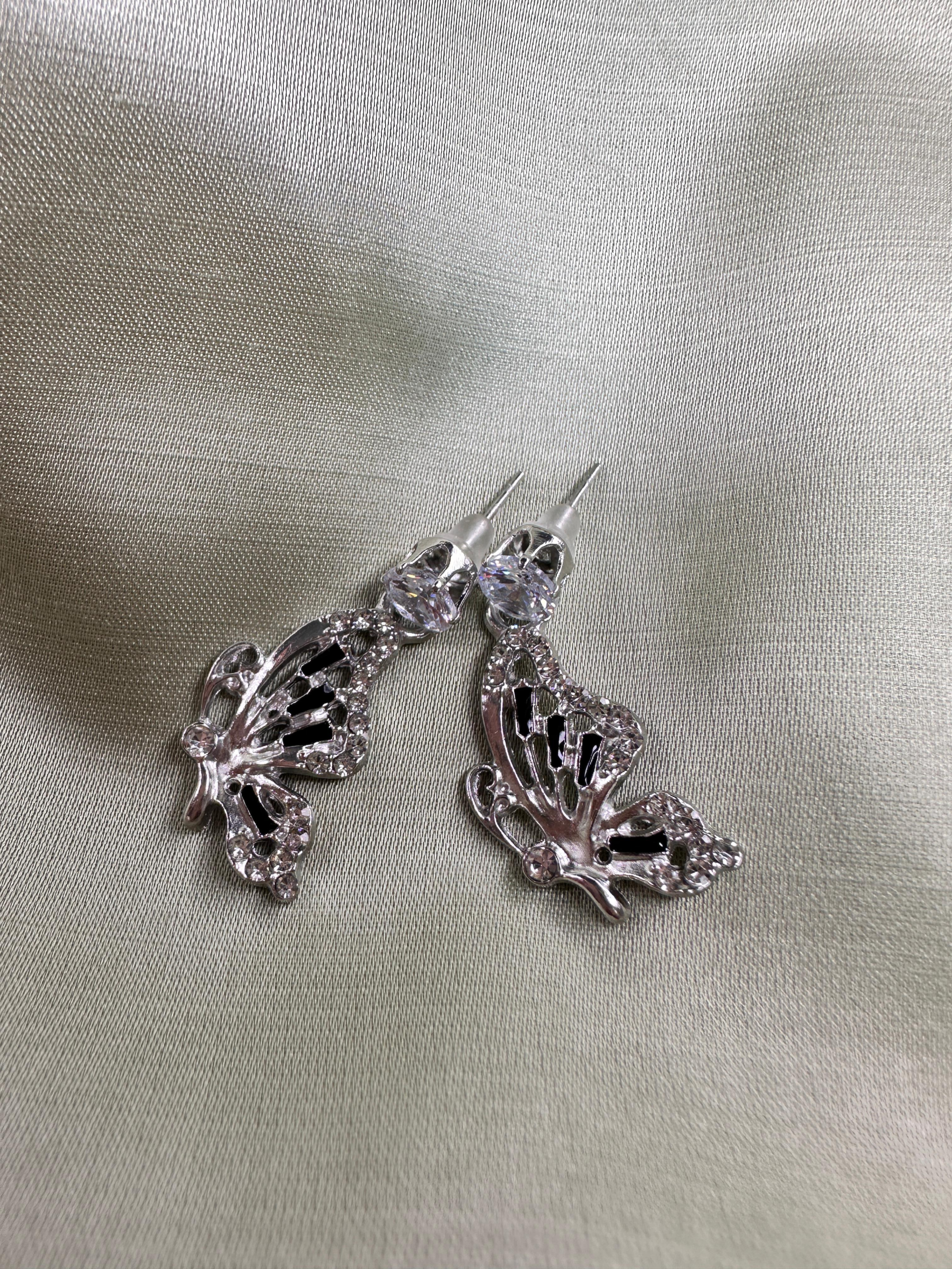 Crystal Butterfly Dangle Earrings