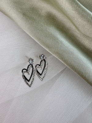 Twilight Heart Crystal Earrings