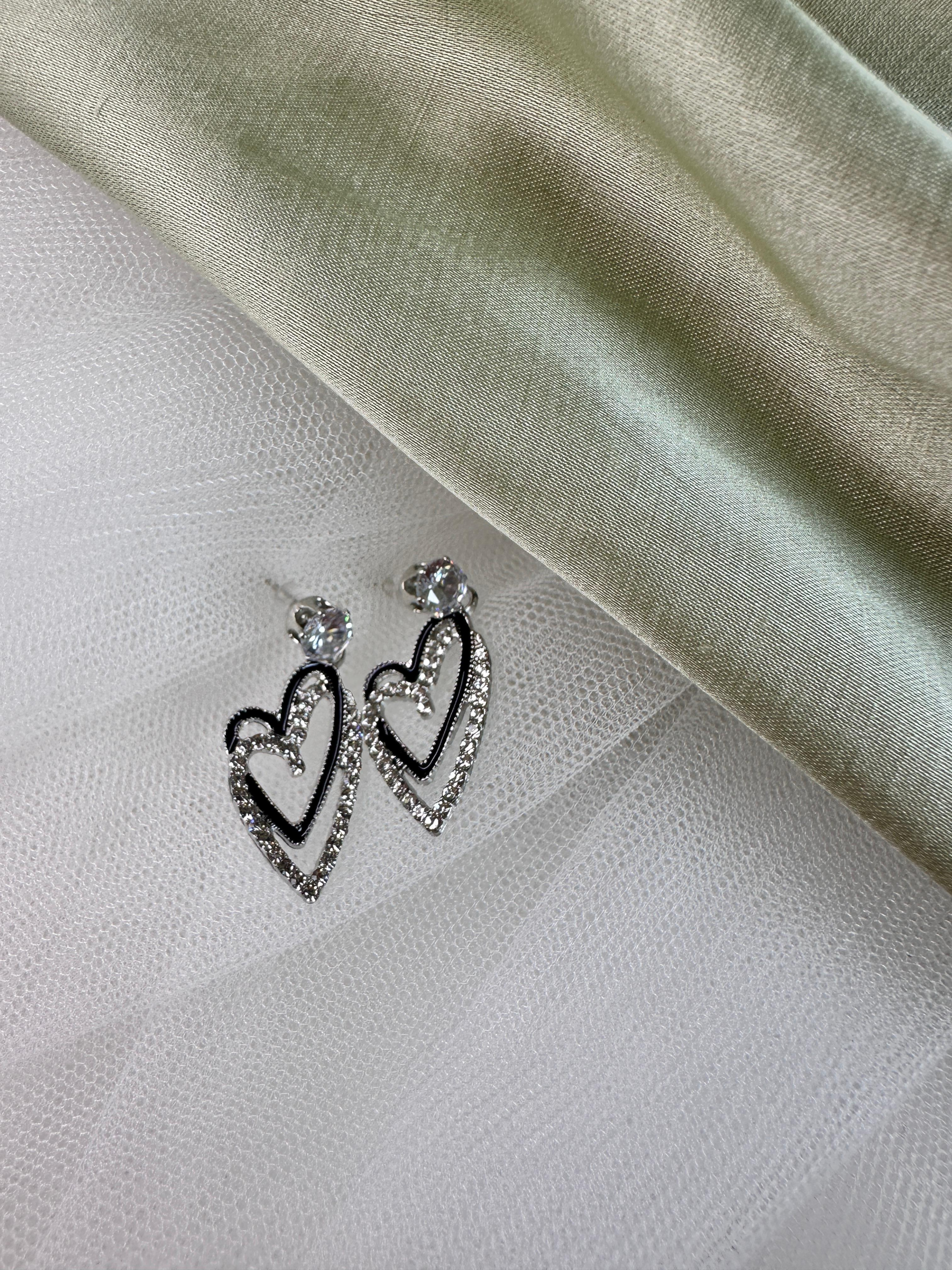 Twilight Heart Crystal Earrings