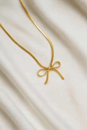 🎀 Golden Bow Tie Necklace ✨💛