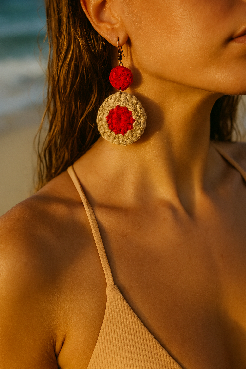 🌺 Desert Bloom Crochet Earrings ✨