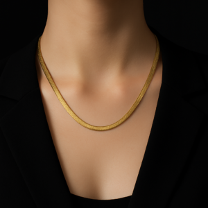Golden Sleek Herringbone Chain