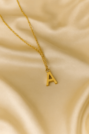 💛 Golden Initial Pendant Necklace