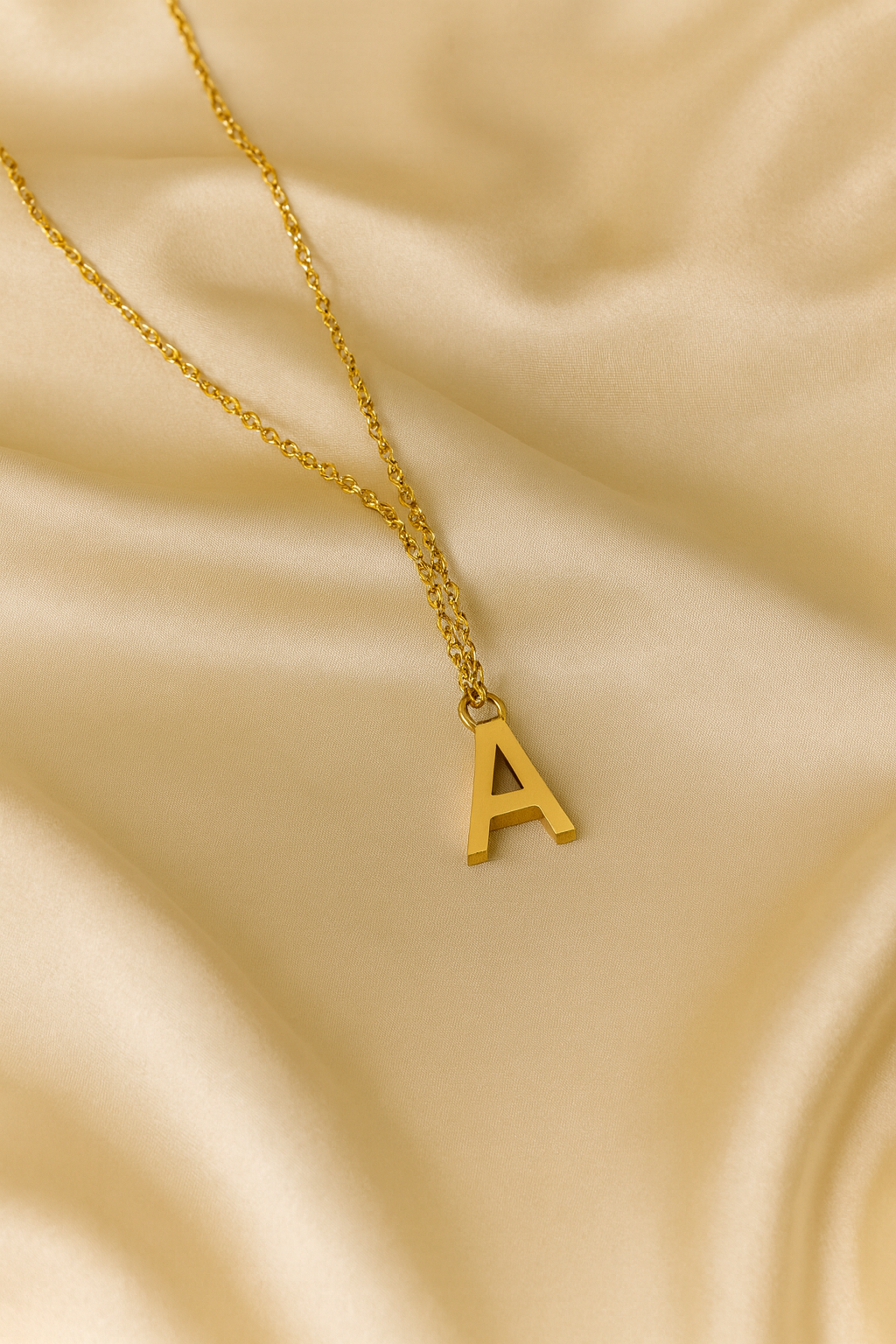 💛 Golden Initial Pendant Necklace