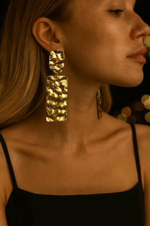 💫 Golden Melt Statement Earrings