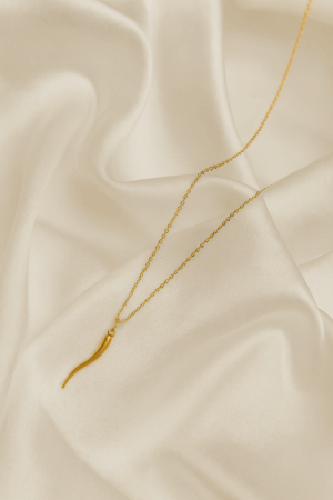 ⚡ Golden Horn Pendant Necklace