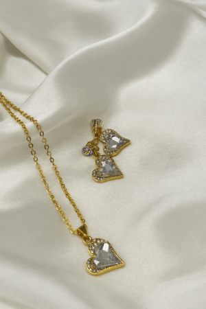 💖 Crystal Heart Glow Jewelry Set