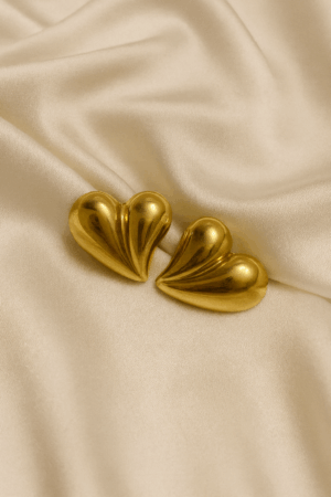 💛 Golden Heart Statement Studs