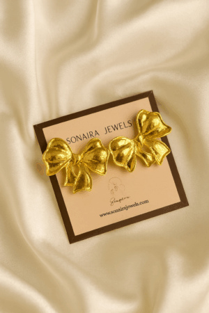 🎀 Golden Bow Earrings