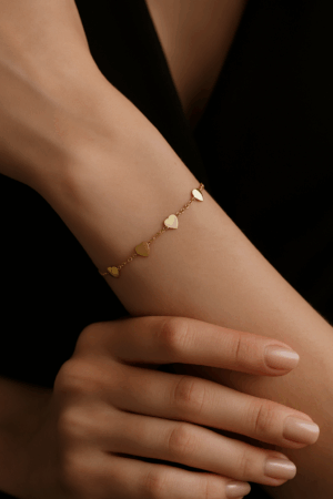 💖 Golden Heart Chain Bracelet