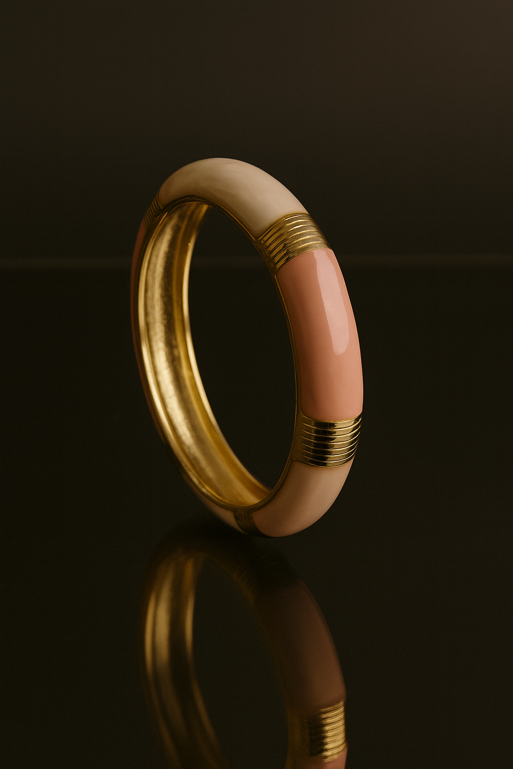 🌸 Blush Enamel Minakari Bracelet