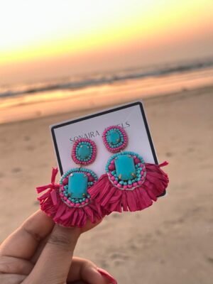 Ruby Fringe Turquoise Drops