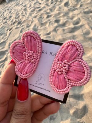 Pink Petal Stud Drops