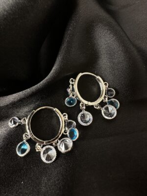 🌊 Crystal Drop Hoop Earrings