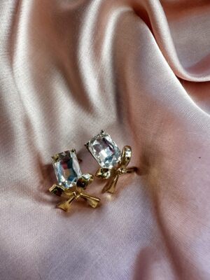 Crystal Bow Stud Earrings