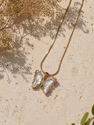 Crystal Butterfly Pendant Necklace