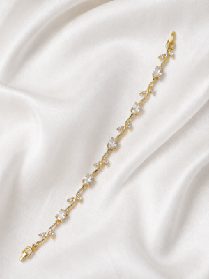 Crystal Tulip Vine Gold Bracelet