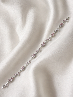 Blush Tulip Vine Silver Bracelet