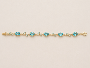 Azure Bloom Gold Bracelet