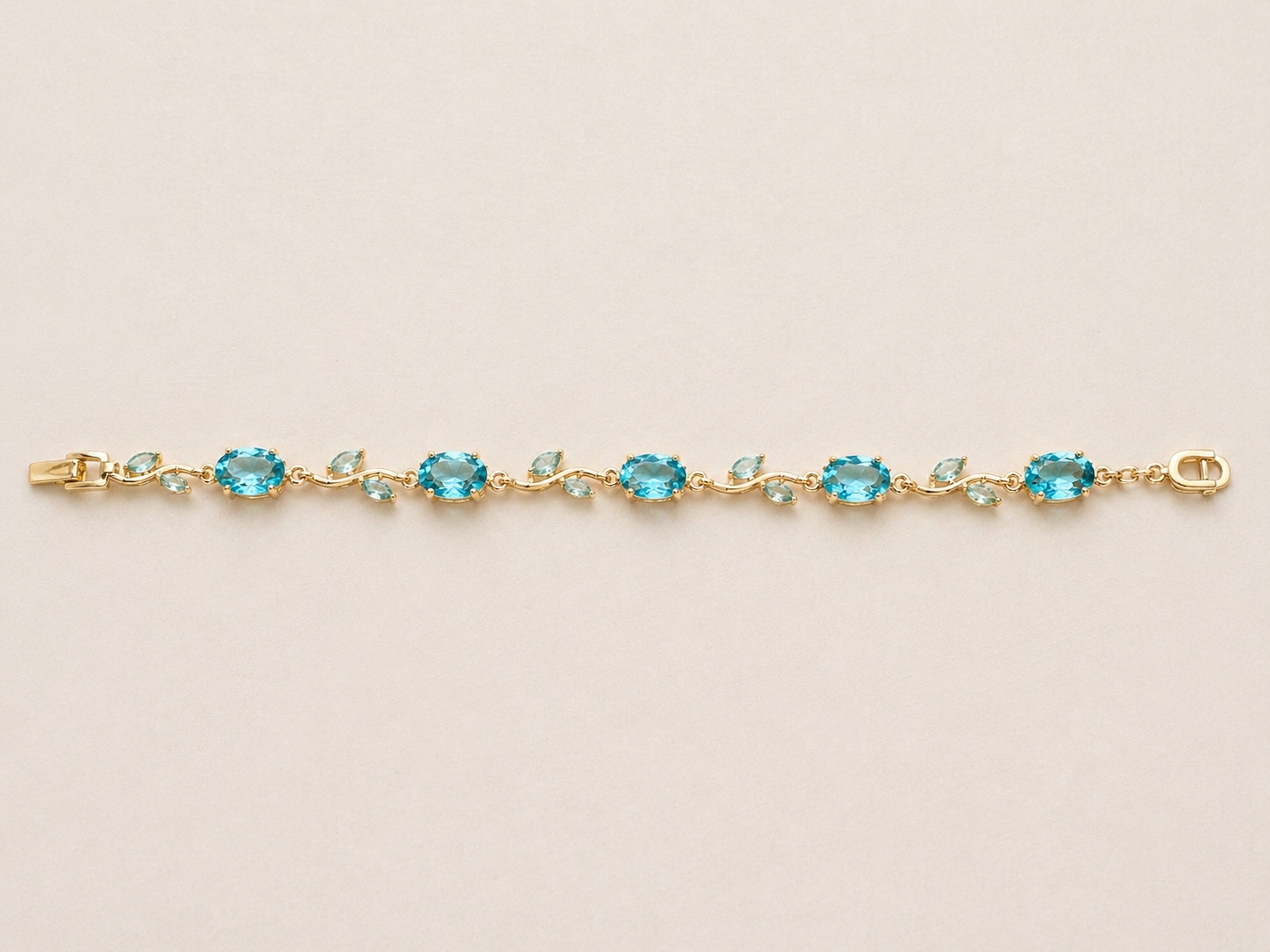 Azure Bloom Gold Bracelet