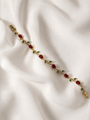 Ruby Tulip Vine Gold Bracelet