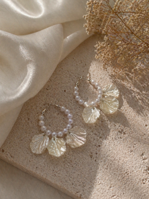 Pearl Shell Hoop Earrings