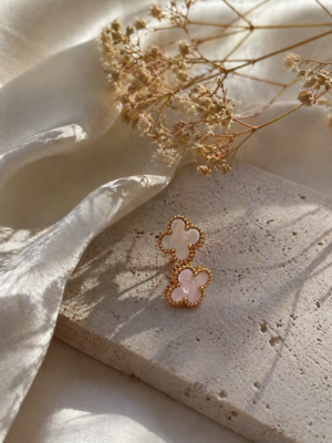 Blush Clover Drop Earrings